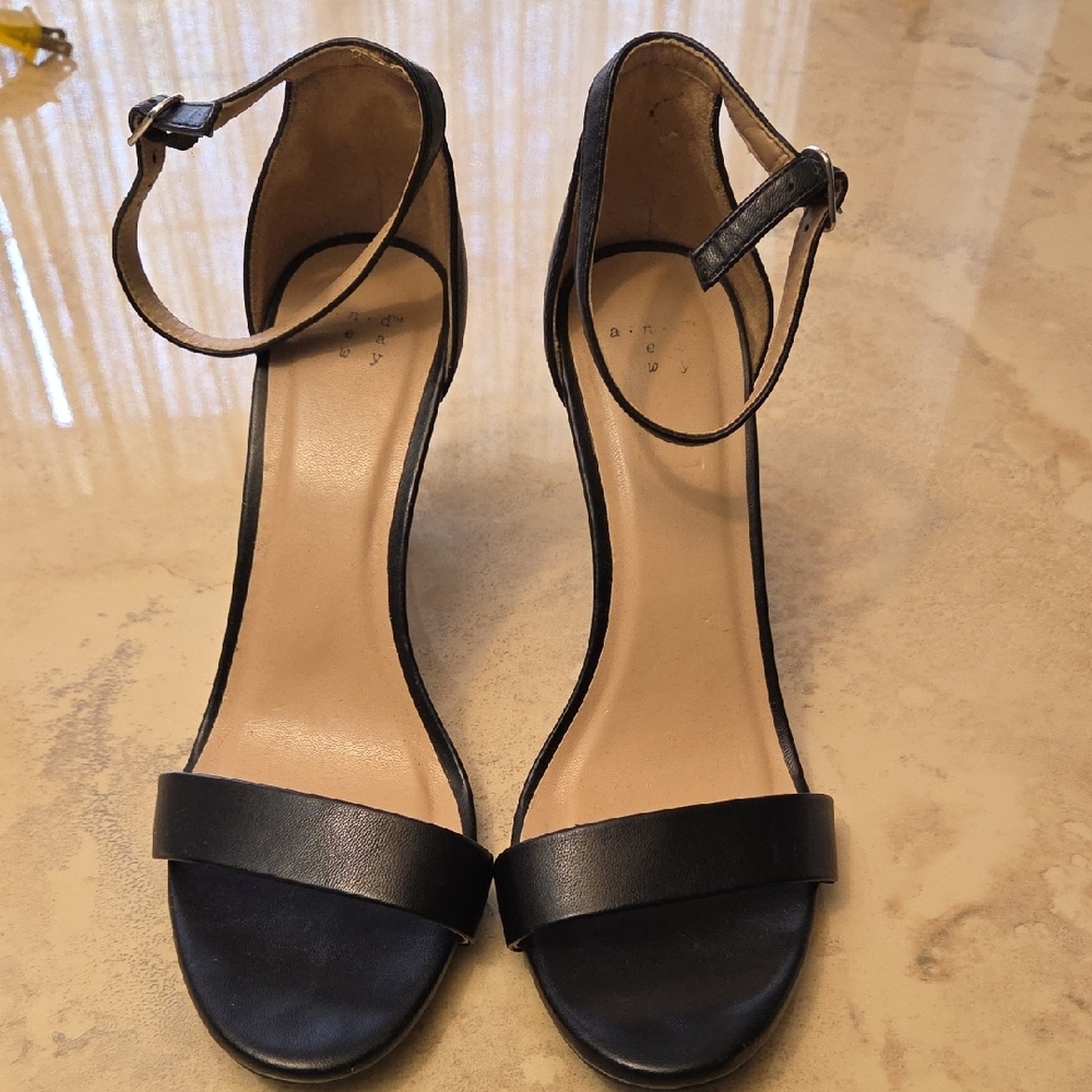 A New Day Black Minimalist High-Heeled Sandals